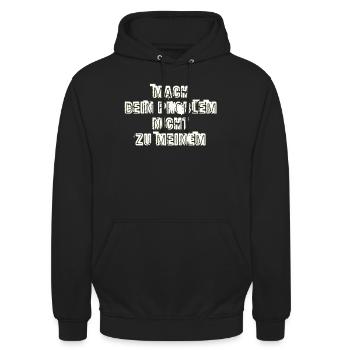 Mach Dein Problem nicht zu meinem. Geschenkidee - Unisex Hoodie - Schwarz - Vorne - Alina (178cm) & Michal (187cm)