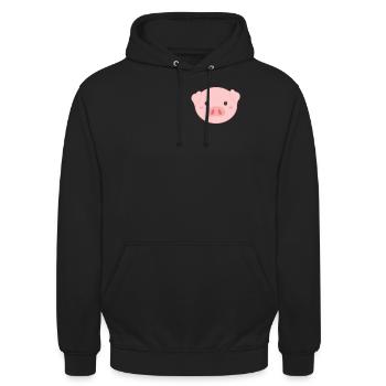 porc - Sweat-shirt à capuche unisexe - noir - Devant - Alina (178cm) & Michal (187cm)