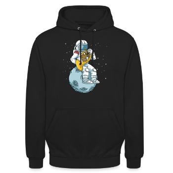 Chemise cor d'harmonie homme cor d'astronaute orchestre - Sweat-shirt à capuche unisexe - noir - Devant - Alina (178cm) & Michal (187cm)