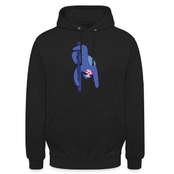 Pole Dance Faultier - Unisex Hoodie - Schwarz - Vorne - Alina (178cm) & Michal (187cm)