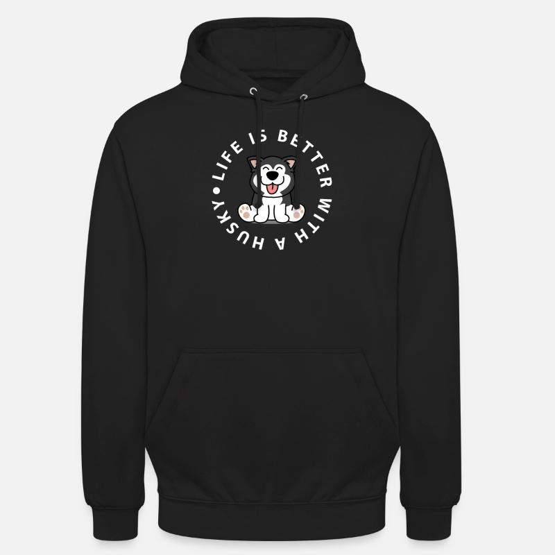 Husky Schlittenhunde - Unisex Hoodie - Schwarz
