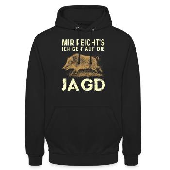 Mir Reichts Ich Geh Auf Die Jagd - Unisex Hoodie - Schwarz - Vorne - Alina (178cm) & Michal (187cm)