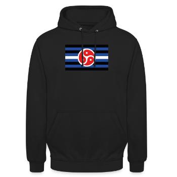BDSM Flagge Symbol Dom Sub Fetisch Kinky Sex DDLG - Sweat-shirt à capuche unisexe - noir - Devant - Alina (178cm) & Michal (187cm)