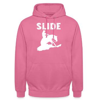 Sliding Stop Westernreiten Reining Geschenk - Unisex Hoodie - Pink - Vorne - Alina (178cm) & Michal (187cm)