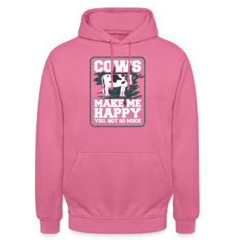 Cow lover cow farmer gift idea - Unisex Hoodie - pink - Front - Alina (178cm) & Michal (187cm)