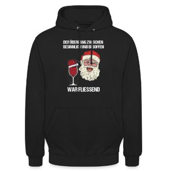 Lustiges Weihnachtsshirt Weihnachten Wein T-Shirt - Unisex Hoodie - Schwarz - Vorne - Alina (178cm) & Michal (187cm)