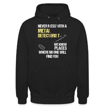 Sondler Shirt Sondengänger sondeln Metalldetektor - Unisex Hoodie - Schwarz - Vorne - Alina (178cm) & Michal (187cm)