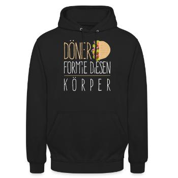 Kebab - Döner Körper Spruch lustig - Unisex Hoodie - Schwarz - Vorne - Alina (178cm) & Michal (187cm)
