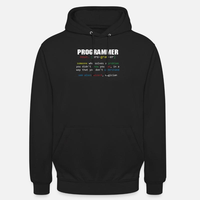 Programmer Definition Coder Programming Coding - Unisex Hoodie - black