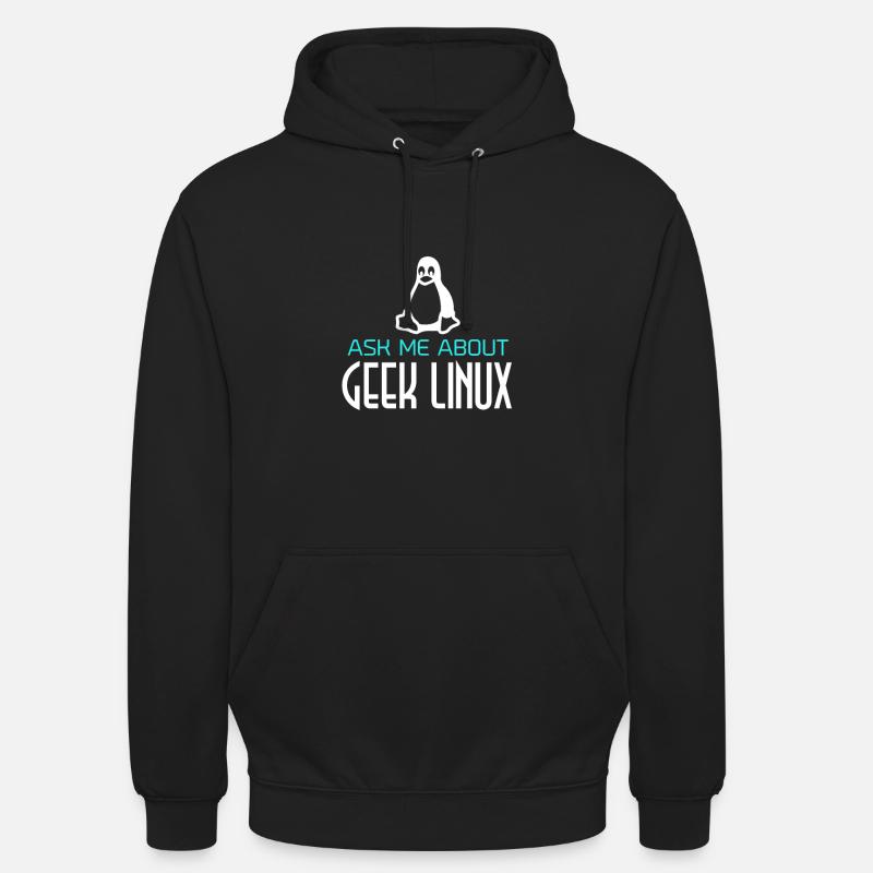 Geek Linux Penguin Computer Nerd IT PC - Sweat-shirt à capuche unisexe - noir