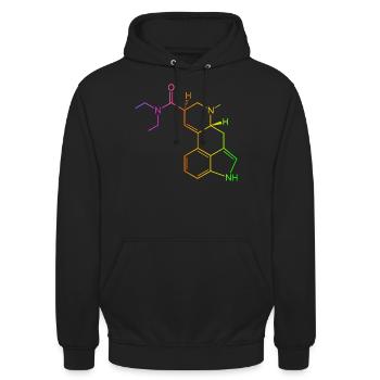 GOA Hofmann Glücksformel Strukturformel - Unisex Hoodie - Schwarz - Vorne - Alina (178cm) & Michal (187cm)