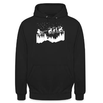 Fahrrad Weihnachten - Unisex Hoodie - Schwarz - Vorne - Alina (178cm) & Michal (187cm)