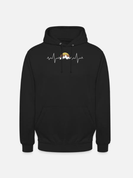Wandern Herzschlag - Unisex Hoodie - Schwarz