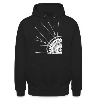 Fahrrad Motiv - Unisex Hoodie - Schwarz - Vorne - Alina (178cm) & Michal (187cm)