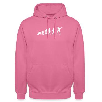 Skateboarder evolution skateboard - Unisex Hoodie - pink - Front - Alina (178cm) & Michal (187cm)