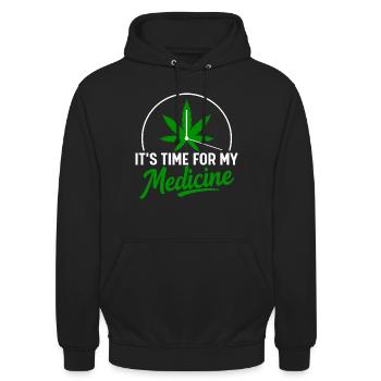 Its time for my medicine weed cannabis - Unisex Hoodie - black - Front - Alina (178cm) & Michal (187cm)