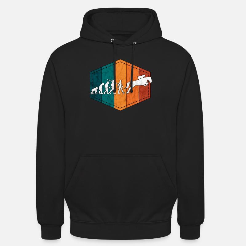 Cavalier évolution chevaux rétro - Sweat-shirt à capuche unisexe - noir