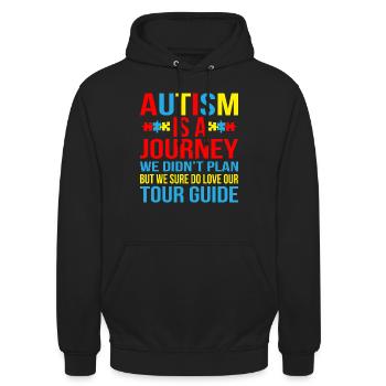 Autisme - Sweat-shirt à capuche unisexe - noir - Devant - Alina (178cm) & Michal (187cm)