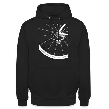 Rennrad - Unisex Hoodie - Schwarz - Vorne - Alina (178cm) & Michal (187cm)