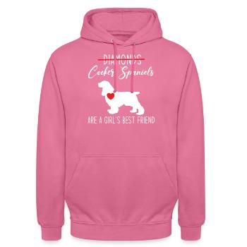 Cocker Spaniel - Sweat-shirt à capuche unisexe - rose - Devant - Alina (178cm) & Michal (187cm)