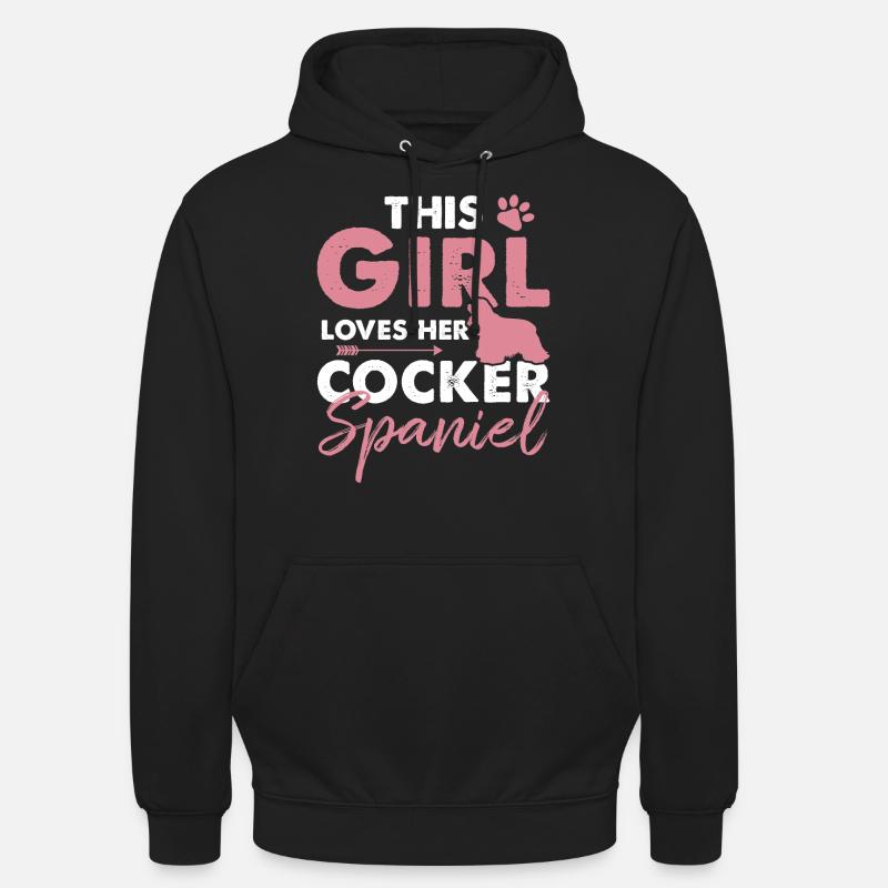 Cocker Spaniel - Sweat-shirt à capuche unisexe - noir