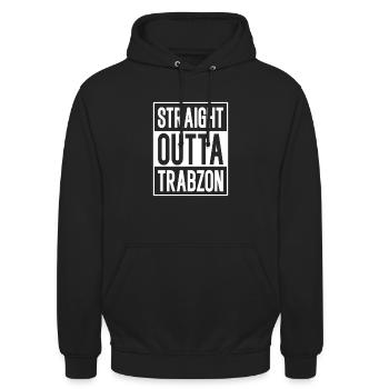 Straight outta Trabzon - Unisex Hoodie - Schwarz - Vorne - Alina (178cm) & Michal (187cm)