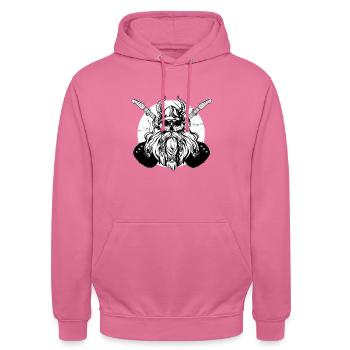 Guitares Viking - Heavy Metal | Viking Valhalla - Sweat-shirt à capuche unisexe - rose - Devant - Alina (178cm) & Michal (187cm)