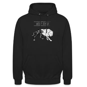 Wolf Odins Wikinger Walhalla Odin - Unisex Hoodie - Schwarz - Vorne - Alina (178cm) & Michal (187cm)