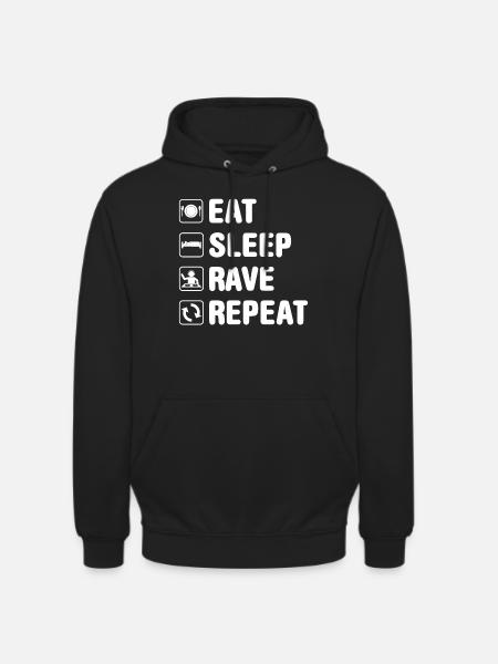 Rave Raver Spruch - Sweat-shirt à capuche unisexe - noir