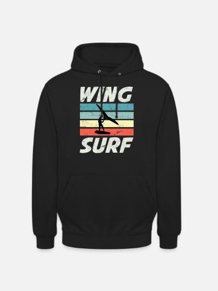 Wing Surf Silhouette Wing Foiler Wingfoiler - Felpa con cappuccio unisex - nero