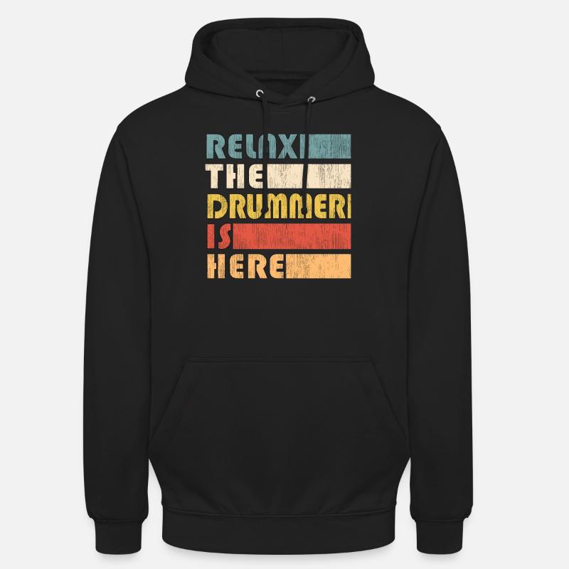 Relax Drummer batterie drumsticks drumset - Sweat-shirt à capuche unisexe - noir