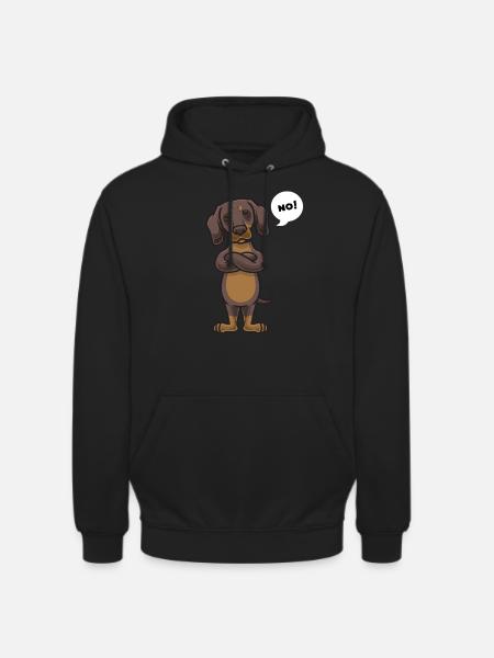 Têtu teckel teckel cadeau - Sweat-shirt à capuche unisexe - noir