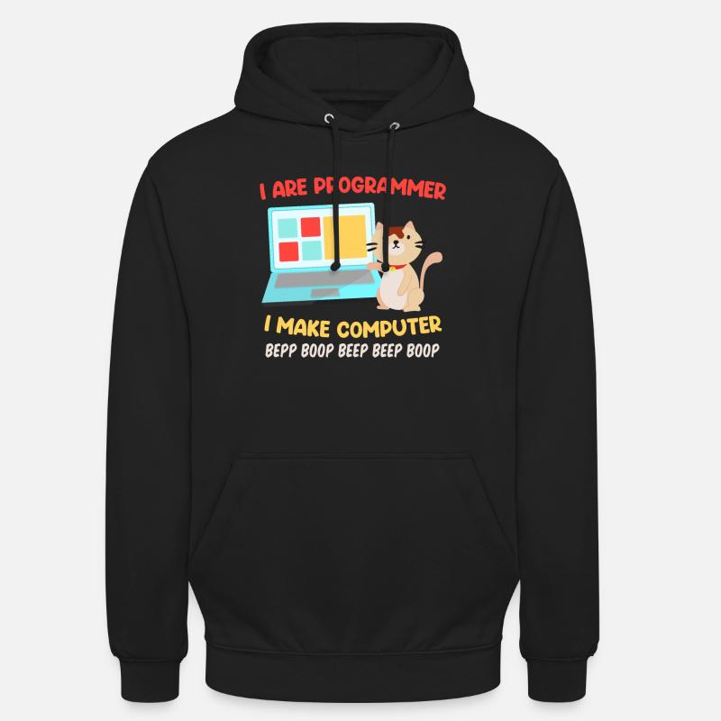 Programmer Cats Saying Joke I are Programmer - Unisex Hoodie - black