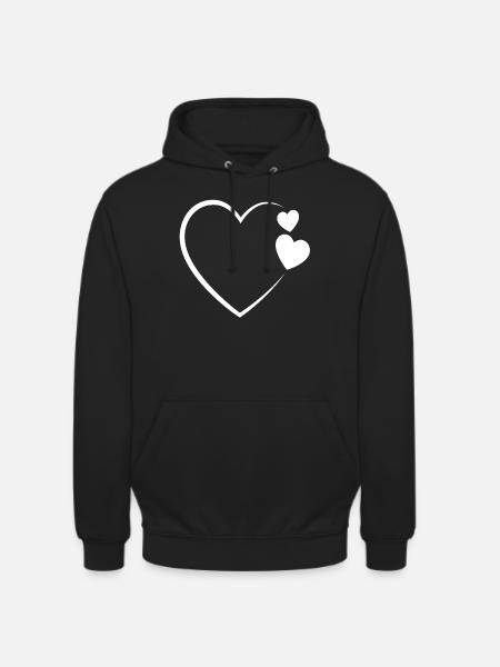 Coeur - Sweat-shirt à capuche unisexe - noir