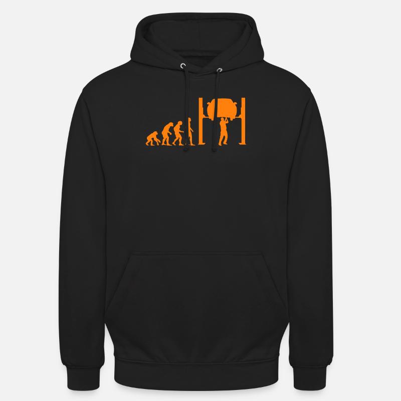 Auto mécano élévateur élévateur de l’évolution singe homme - Sweat-shirt à capuche unisexe - noir