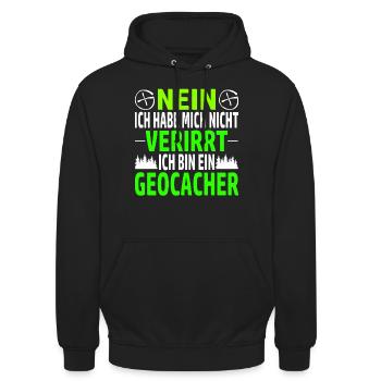 nein ich habe mich nicht verirrt ich bin geocacher - Unisex Hoodie - Schwarz - Vorne - Alina (178cm) & Michal (187cm)