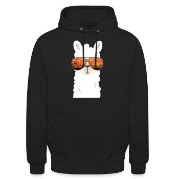 Lama Llama Alpaca lunettes de soleil - Sweat-shirt à capuche unisexe - noir - Devant - Alina (178cm) & Michal (187cm)