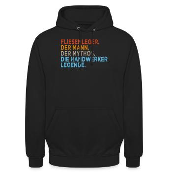 Fliesenleger Spruch lustig - Unisex Hoodie - Schwarz - Vorne - Alina (178cm) & Michal (187cm)