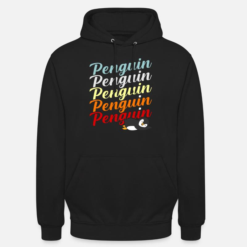 Pingouin - Sweat-shirt à capuche unisexe - noir