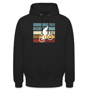 E-Bike, E-MTB, Mir reicht's ich geh biken - Unisex Hoodie - Schwarz - Vorne - Alina (178cm) & Michal (187cm)