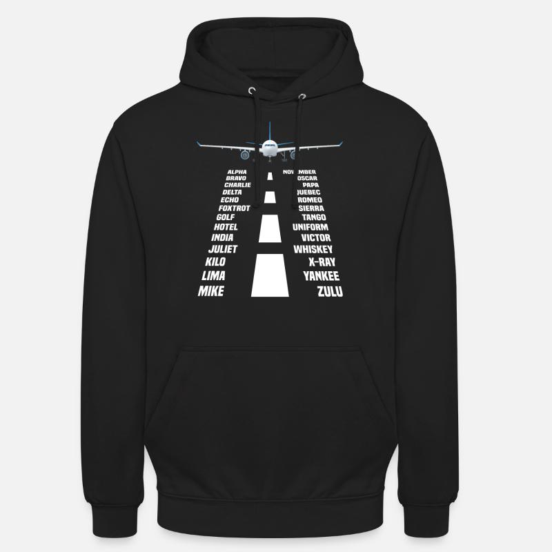 Flugzeug Pilot phonetisches Alphabet - Unisex Hoodie - Schwarz