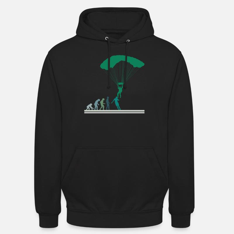 Parachutist Evolution Parachute Skydiving - Unisex Hoodie - black