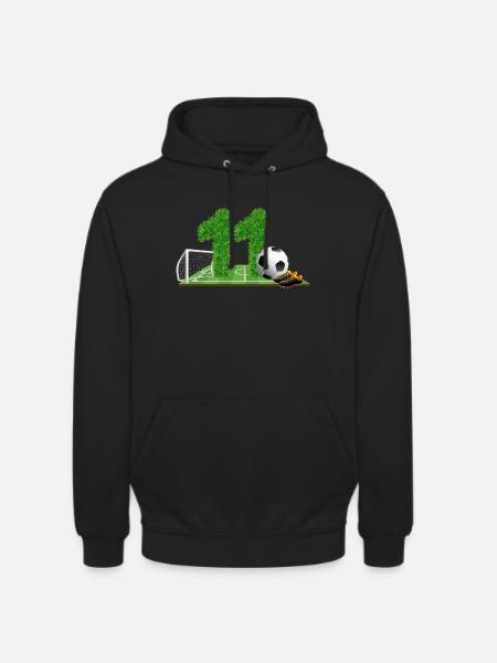 11e anniversaire 11 ans footballeur - Sweat-shirt à capuche unisexe - noir