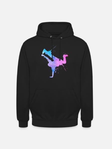 Street Art Breakdancer moderne abstrakt kunst - Hættetrøje unisex - sort