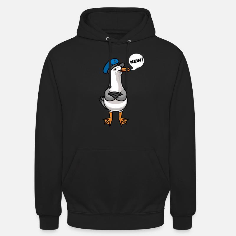 Sâteuse mouette méditerranée Mouette Oiseaux mouettes Mer du Nord - Sweat-shirt à capuche unisexe - noir