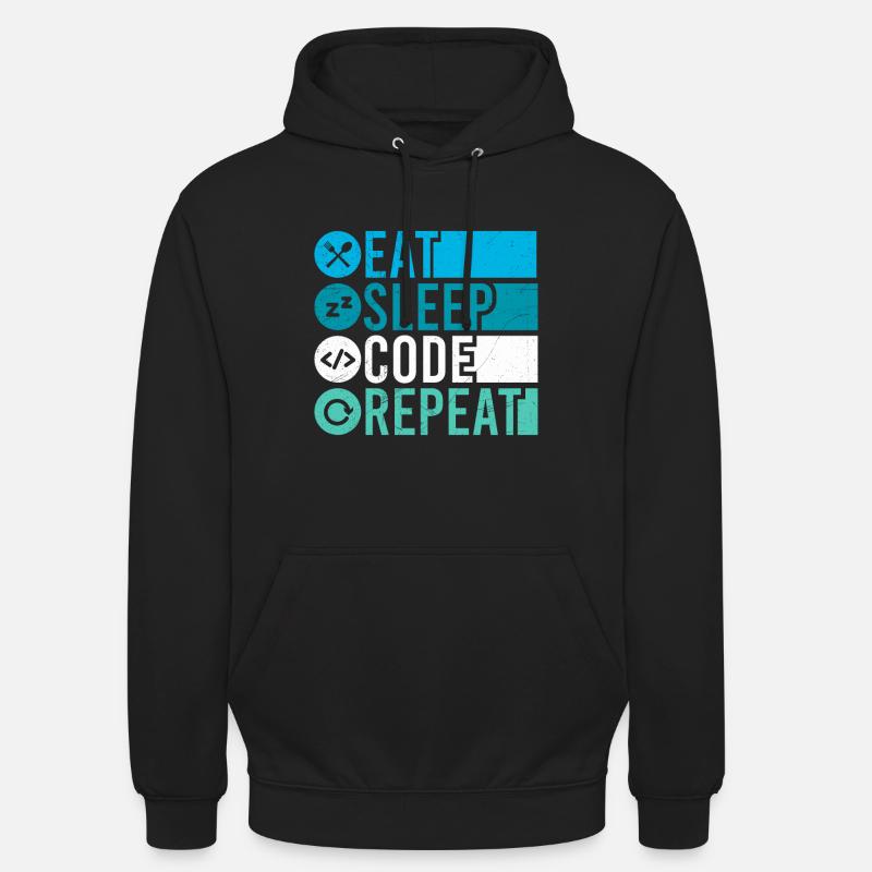 Eat Sleep Code Repeat Programmierer Software Unisex Hoodie