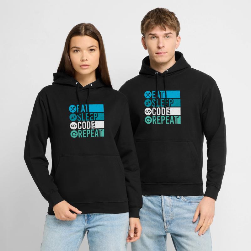 Eat Sleep Code Repeat Programmierer Software Unisex Hoodie