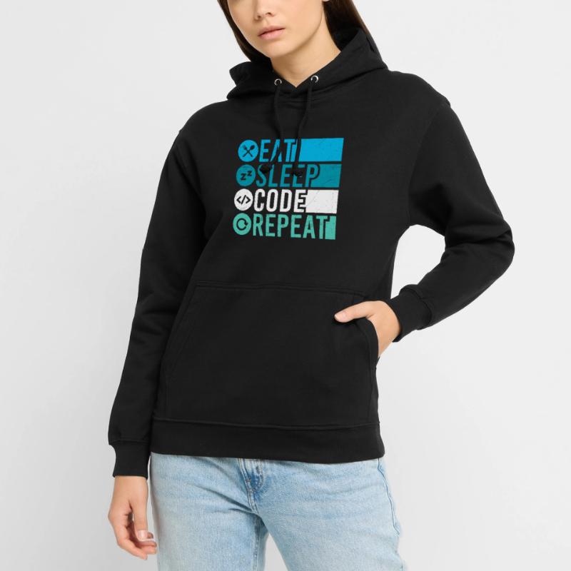Eat Sleep Code Repeat Programmierer Software Unisex Hoodie