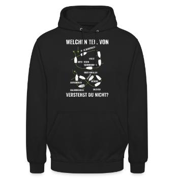 Segeln | Welchen Teil von verstehst du nicht - Unisex Hoodie - Schwarz - Vorne - Alina (178cm) & Michal (187cm)