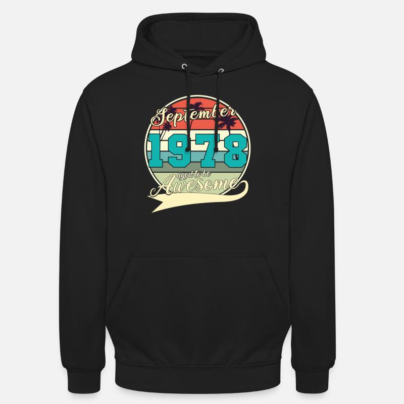 Septembre 1978 Idée de cadeau - Sweat-shirt à capuche unisexe - noir